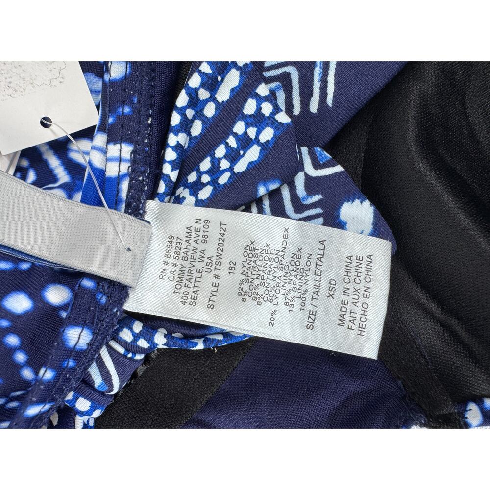 Tommy Bahama One Piece Swimsuit Navy Batik Underwire Molded Cup Womens XS D NWT - Picture 8 of 9